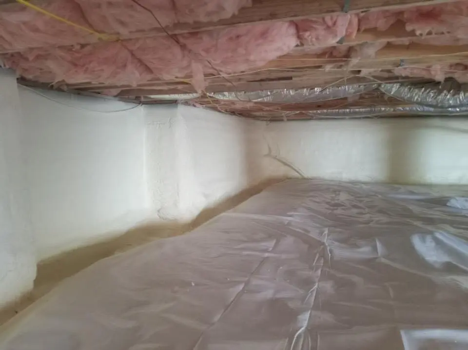 Crawl space encapsulation with closed-cell spray foam for Flat Roof Repair in Rock Falls