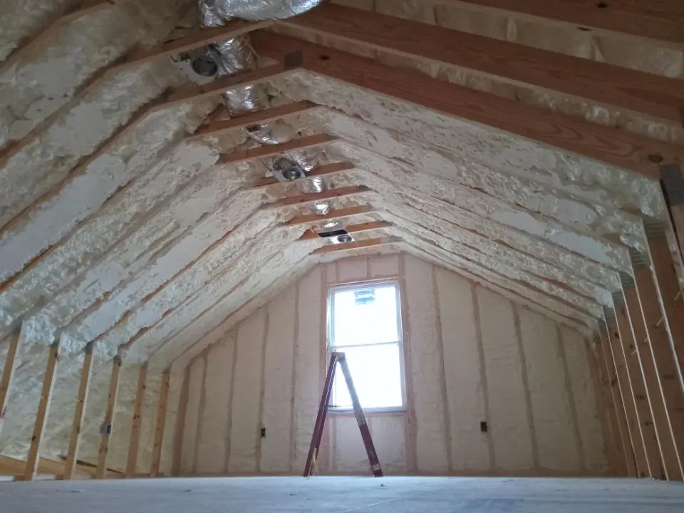 Spray foam roofing application for Crawl Space Insulation project in Rock Falls